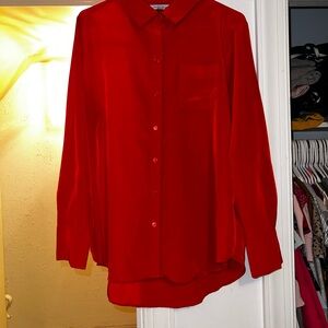 Floral & Ivy Red Button-Up Shirt